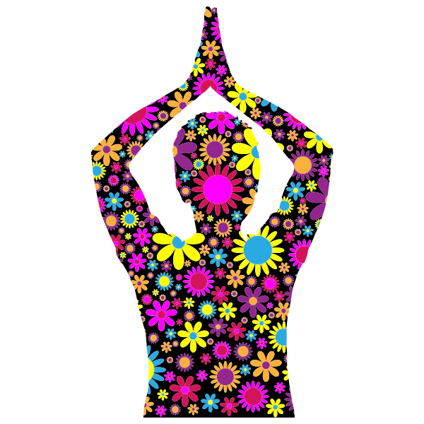 SVG Floral female yoga