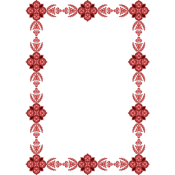 SVG Floral frame red flowers