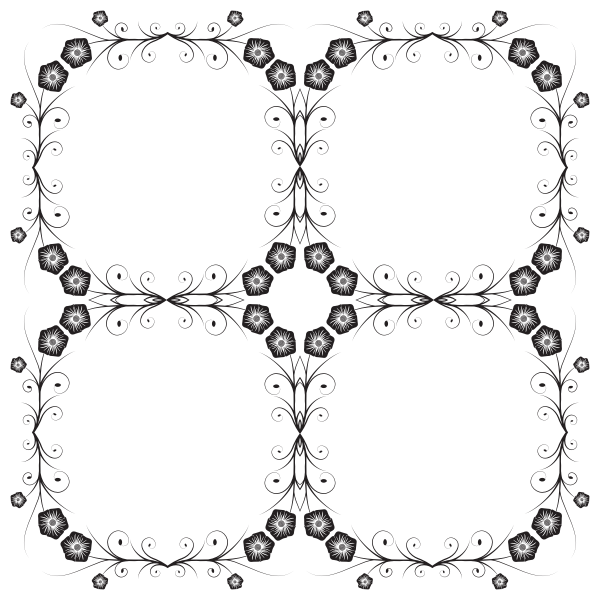 SVG Floral frames vector silhouette