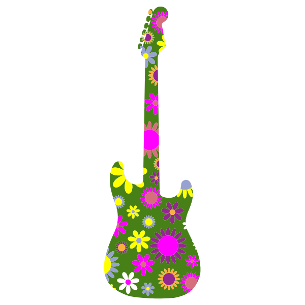 SVG Floral Guitar