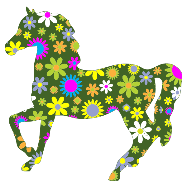 SVG Floral horse