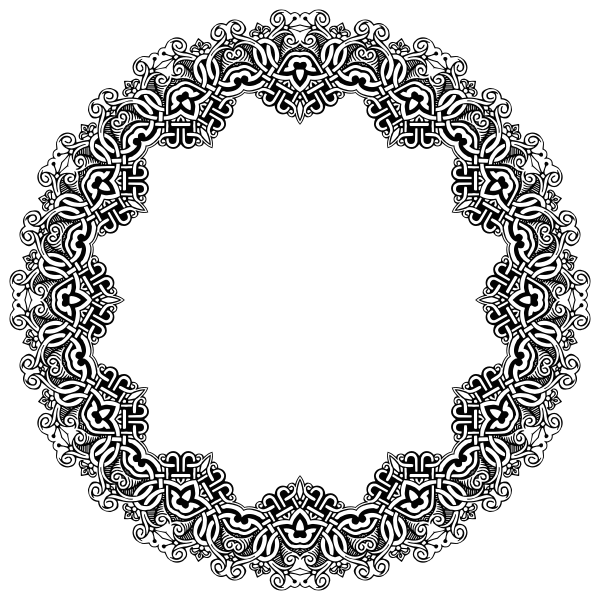 SVG Floral interlocking circle frame
