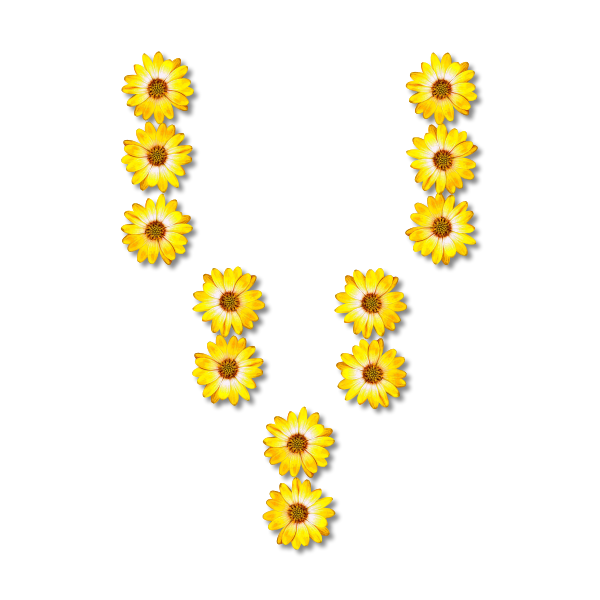 SVG Floral letter V