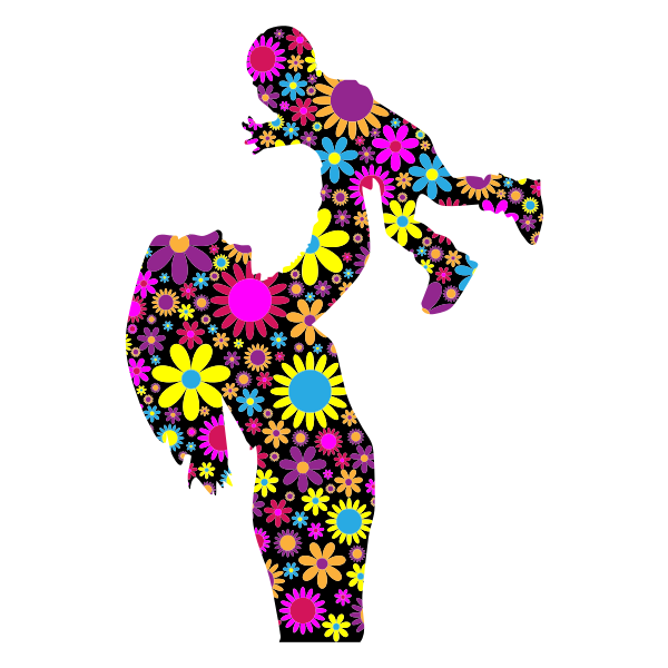 SVG Floral mother and son