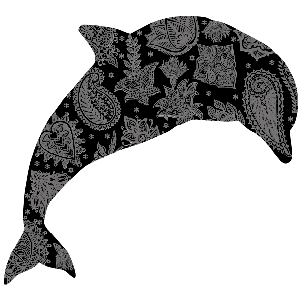 SVG Floral Pattern Dolphin