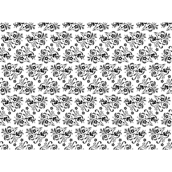 SVG Floral pattern in black and white image