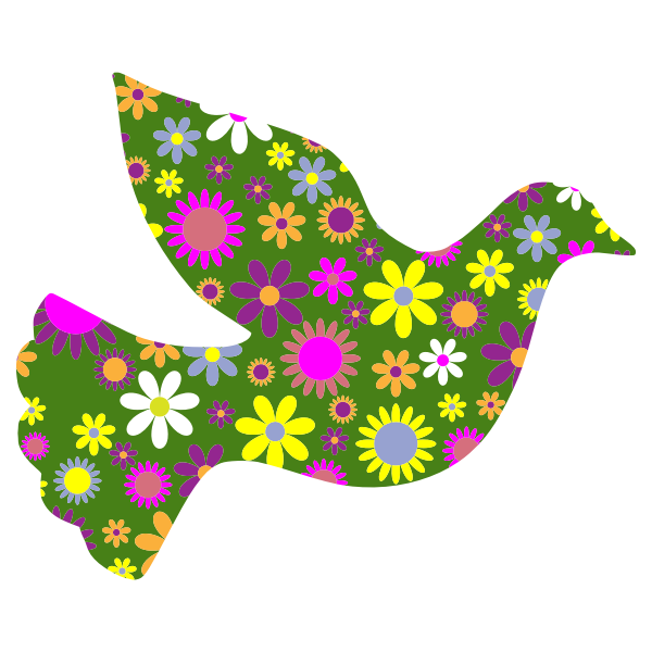 SVG Floral peace dove