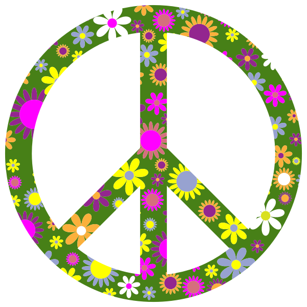 SVG Floral peace sign