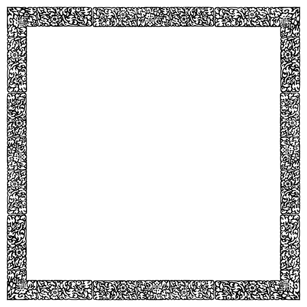 SVG Floral square vector clipart