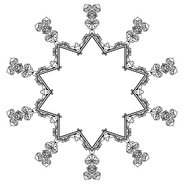 SVG Floral starry frame