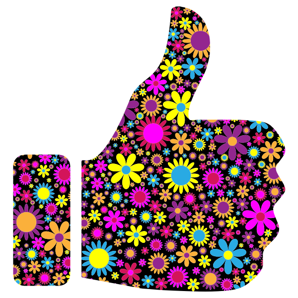 SVG Floral thumbs up sign