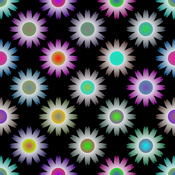 SVG Floral tiles in many colors