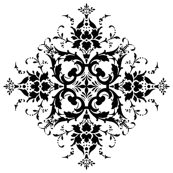 SVG Floral vector silhouette hexagon