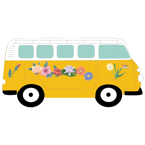 SVG Floral Volkswagen camper