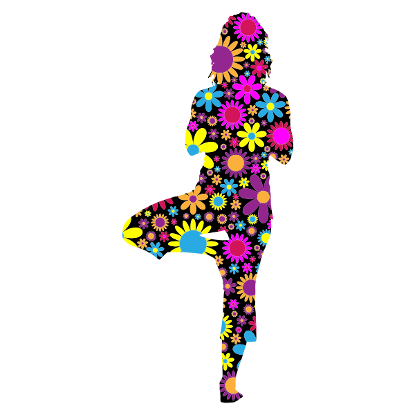 SVG Floral woman in yoga pose