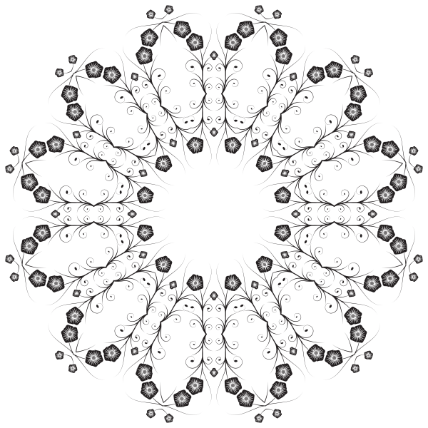 SVG Flourish circle vector silhouette