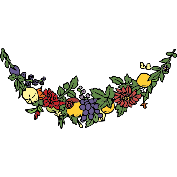 SVG flower and fruit festoon