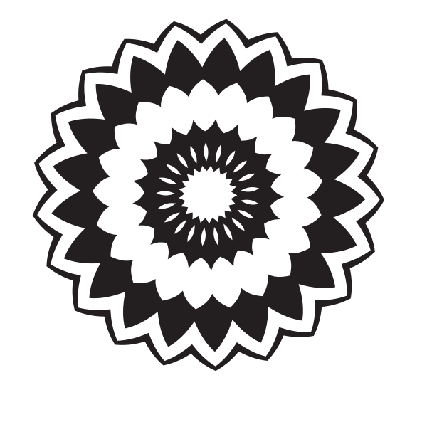 SVG Flower design monochrome art