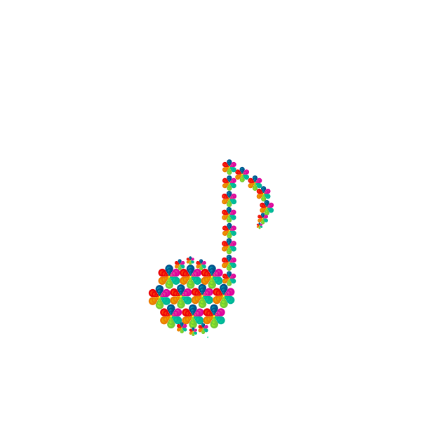 SVG Flower eighth note vector image