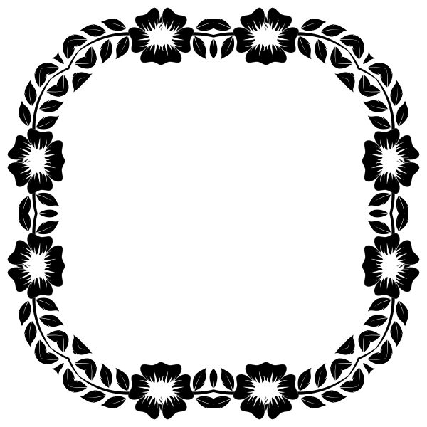 SVG Flower Frame Extrapolated Square Shape