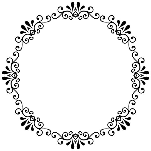 SVG Flower frame in black color