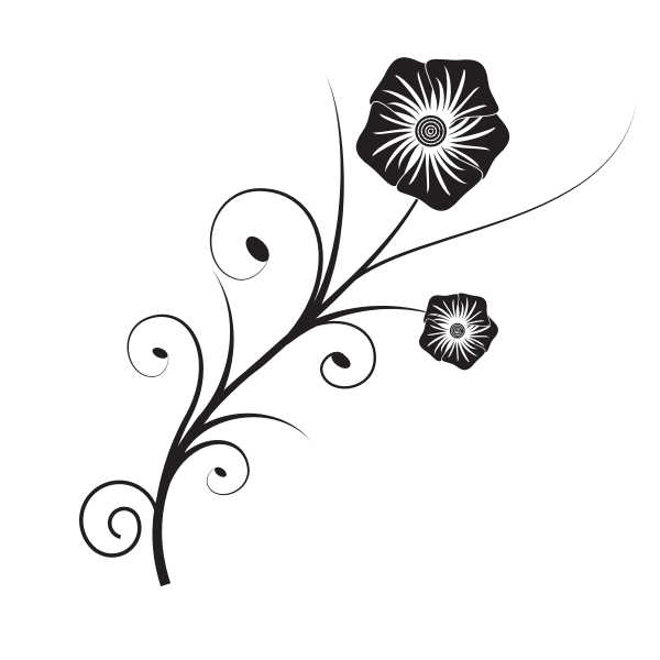 SVG Flower monochrome art