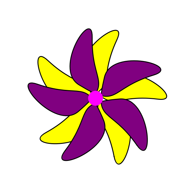 SVG Flower - Purple and Yellow