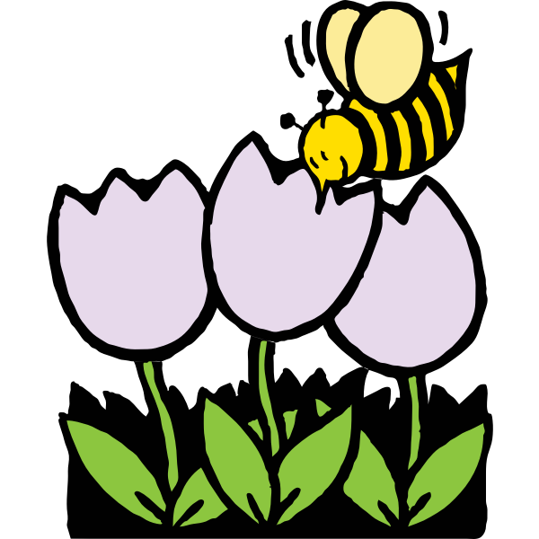 SVG Flowers and bee