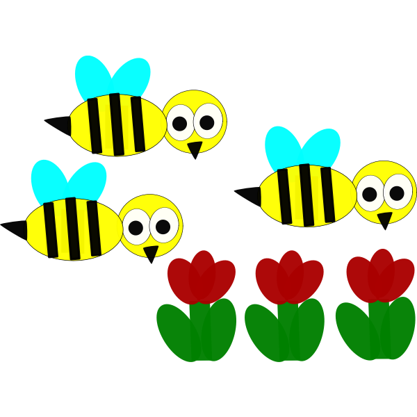 SVG Flowers and bees