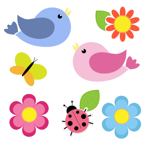 SVG Flowers and birds