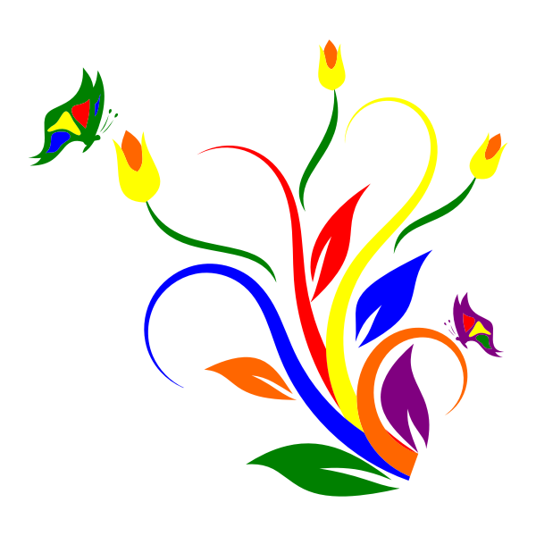 SVG Flowers and butterflies
