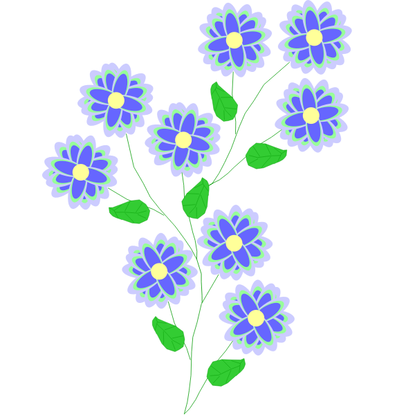 SVG Flowers in blue