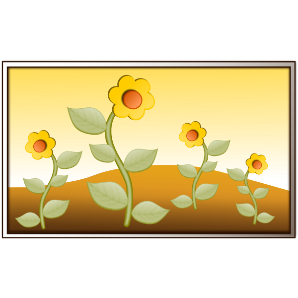 SVG Flowers in field vector image