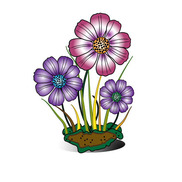 SVG Flowers in sponge vector image