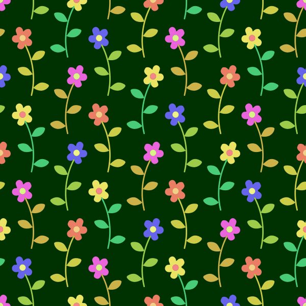 SVG Flowers on green background