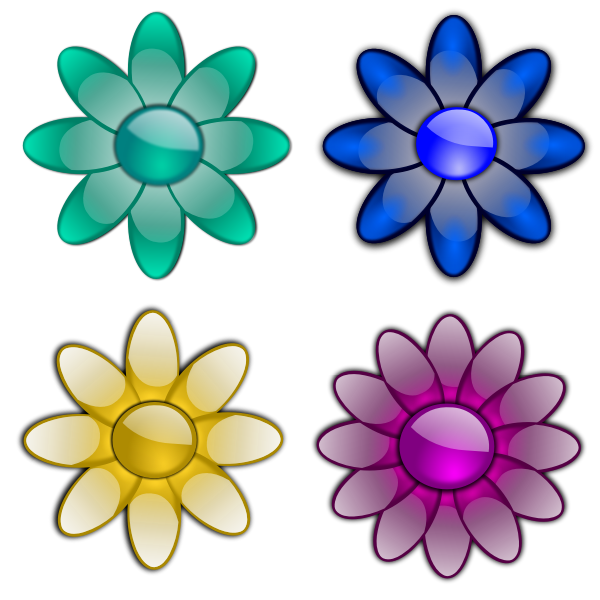 SVG Flowers with eight petals vector image