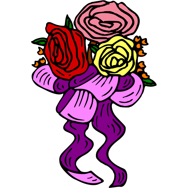 SVG Flowers with ribbon