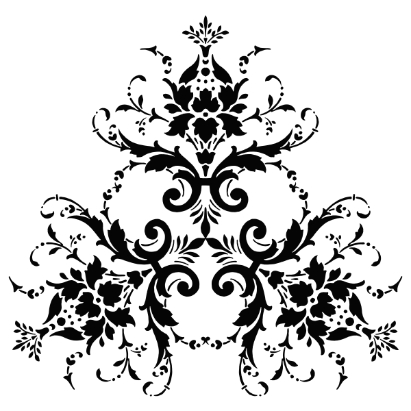SVG Flowery black ornament vector silhouette