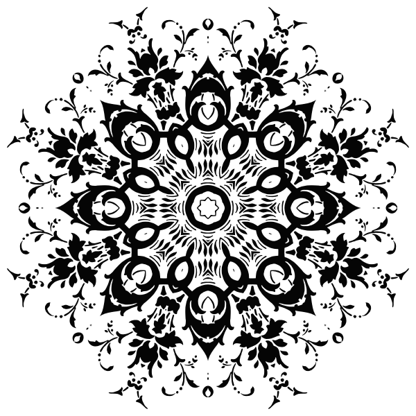 SVG Flowery circle silhouette