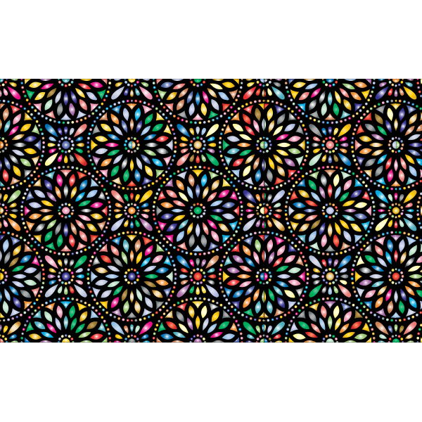 SVG Flowery circles on black background