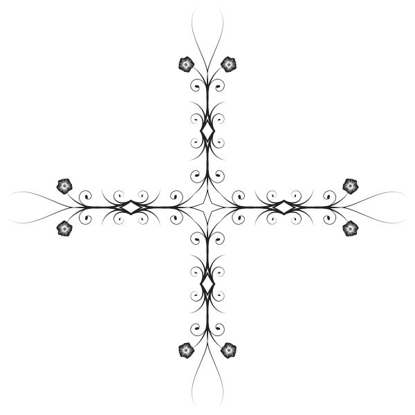 SVG Flowery cross silhouette