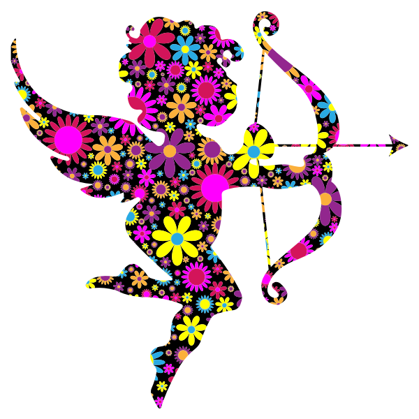 SVG Flowery cupid vector image