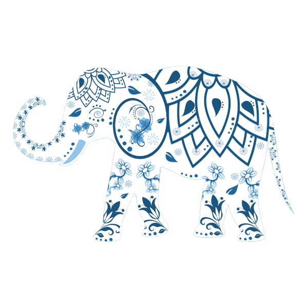 SVG Flowery decorated elephant