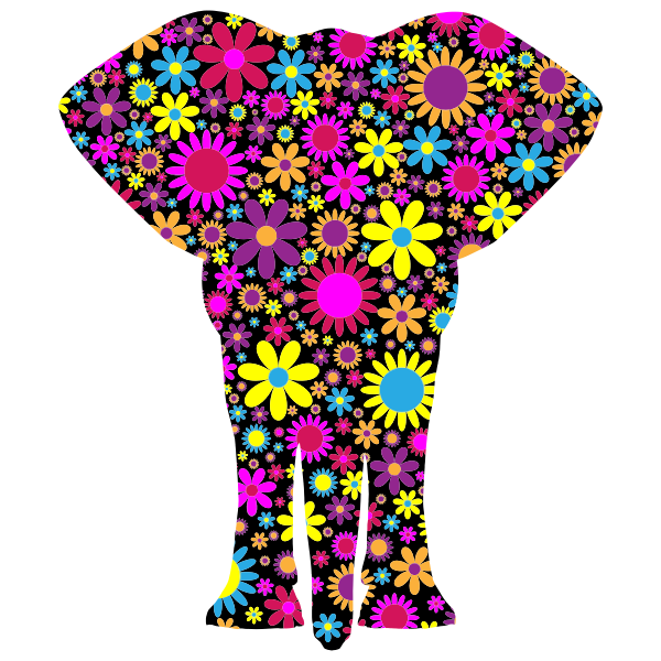 SVG Flowery elephant image