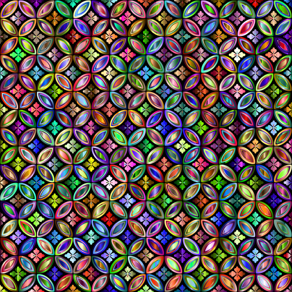 SVG Flowery gems on black background