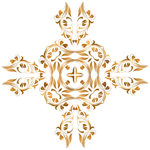 SVG Flowery golden cross