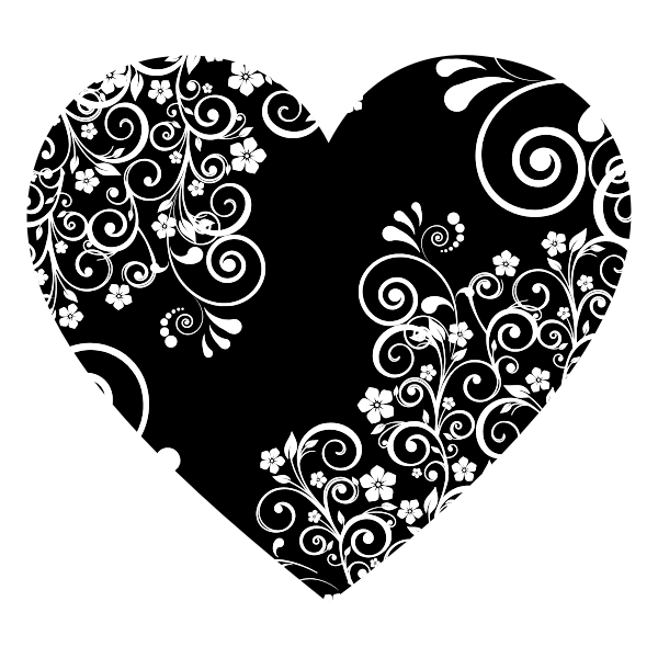 SVG Flowery heart decoration