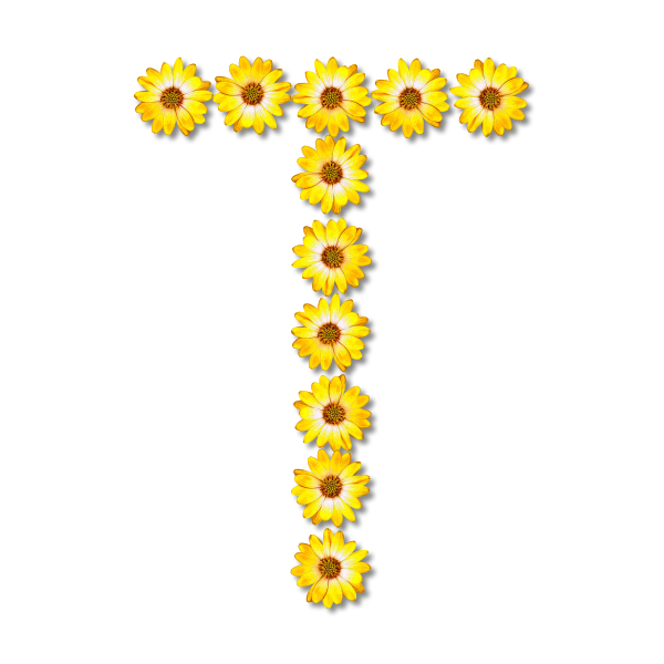 SVG Flowery letter T