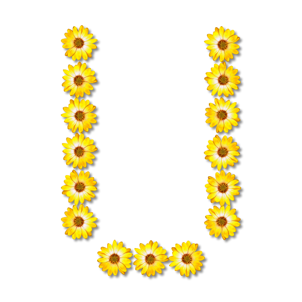 SVG Flowery letter U