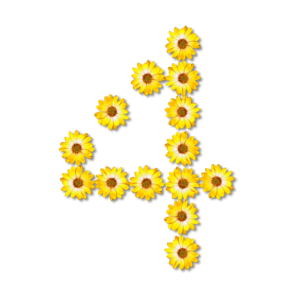 SVG Flowery number four